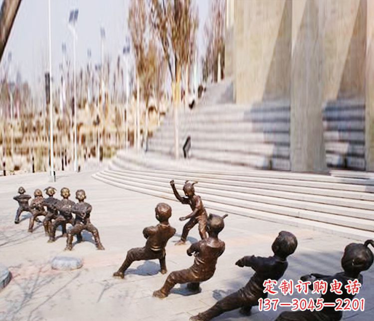 盐城铜雕拔河儿童游戏雕塑