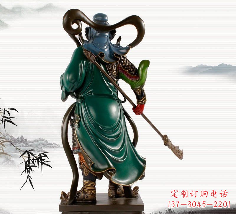 盐城铜雕彩绘武财神关公