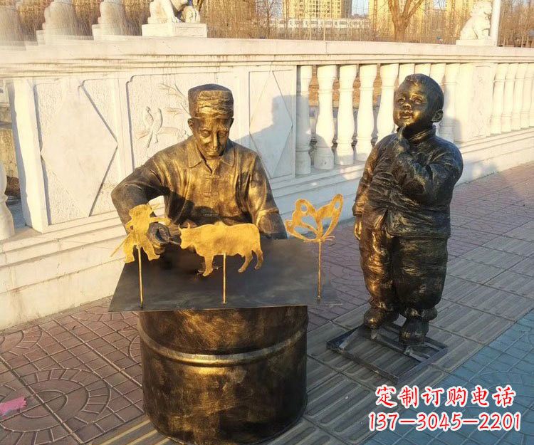盐城铜雕画糖人的人物