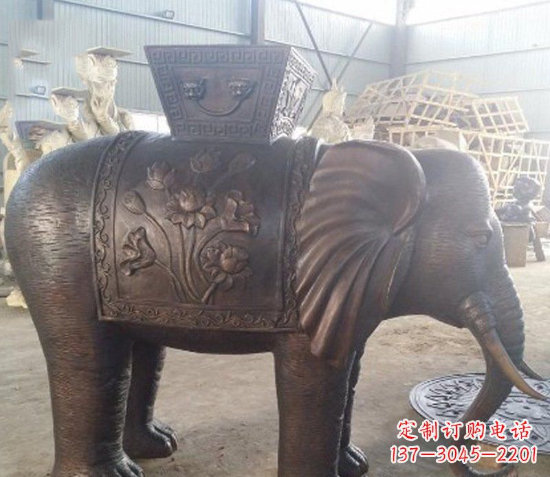 盐城铜雕吉祥大象园林动物摆件