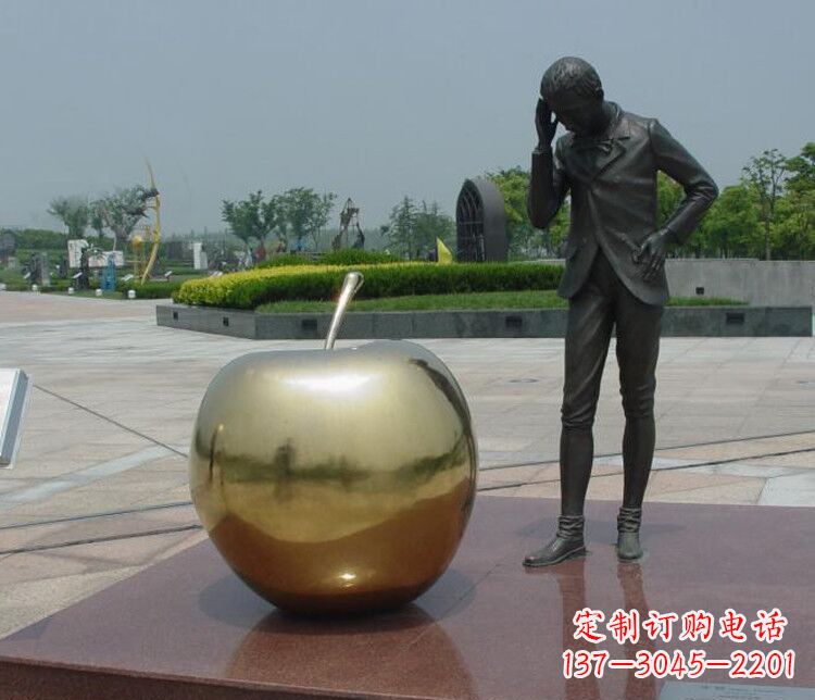 盐城铜雕西方人物和苹果