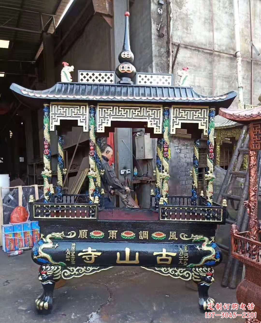 盐城铜雕香炉寺庙景观雕塑