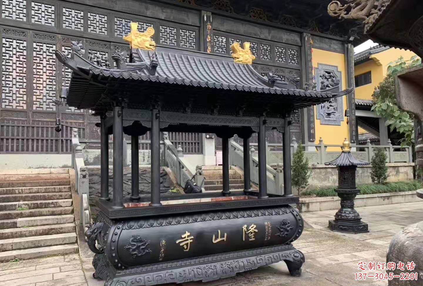 盐城铜雕香炉寺庙景观户外摆件