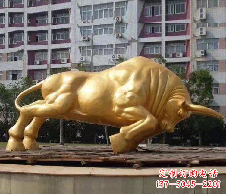 盐城铜雕小区动物牛摆件 (3)