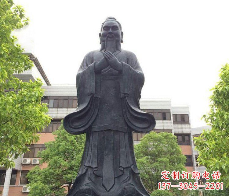 盐城铜雕学校孔子圣人雕塑摆件