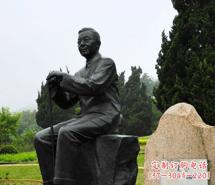 盐城铜雕园林老舍人物雕塑