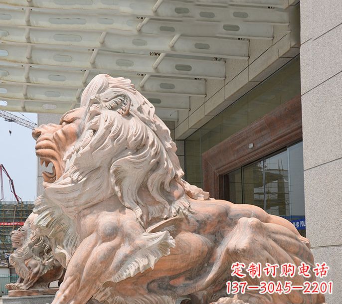 盐城晚霞红欧式狮子石雕 (3)