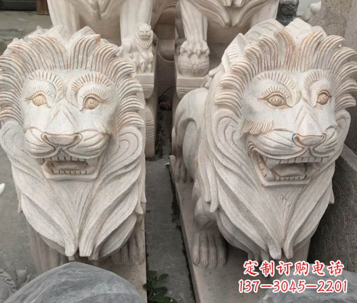 盐城晚霞红欧式狮子石雕 (2)