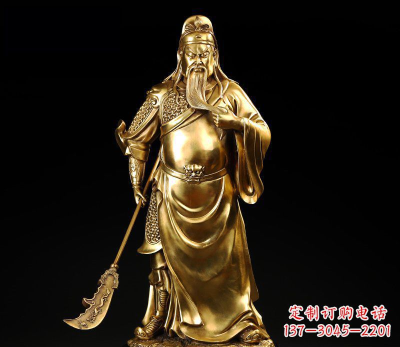 盐城武圣握刀关公铜雕