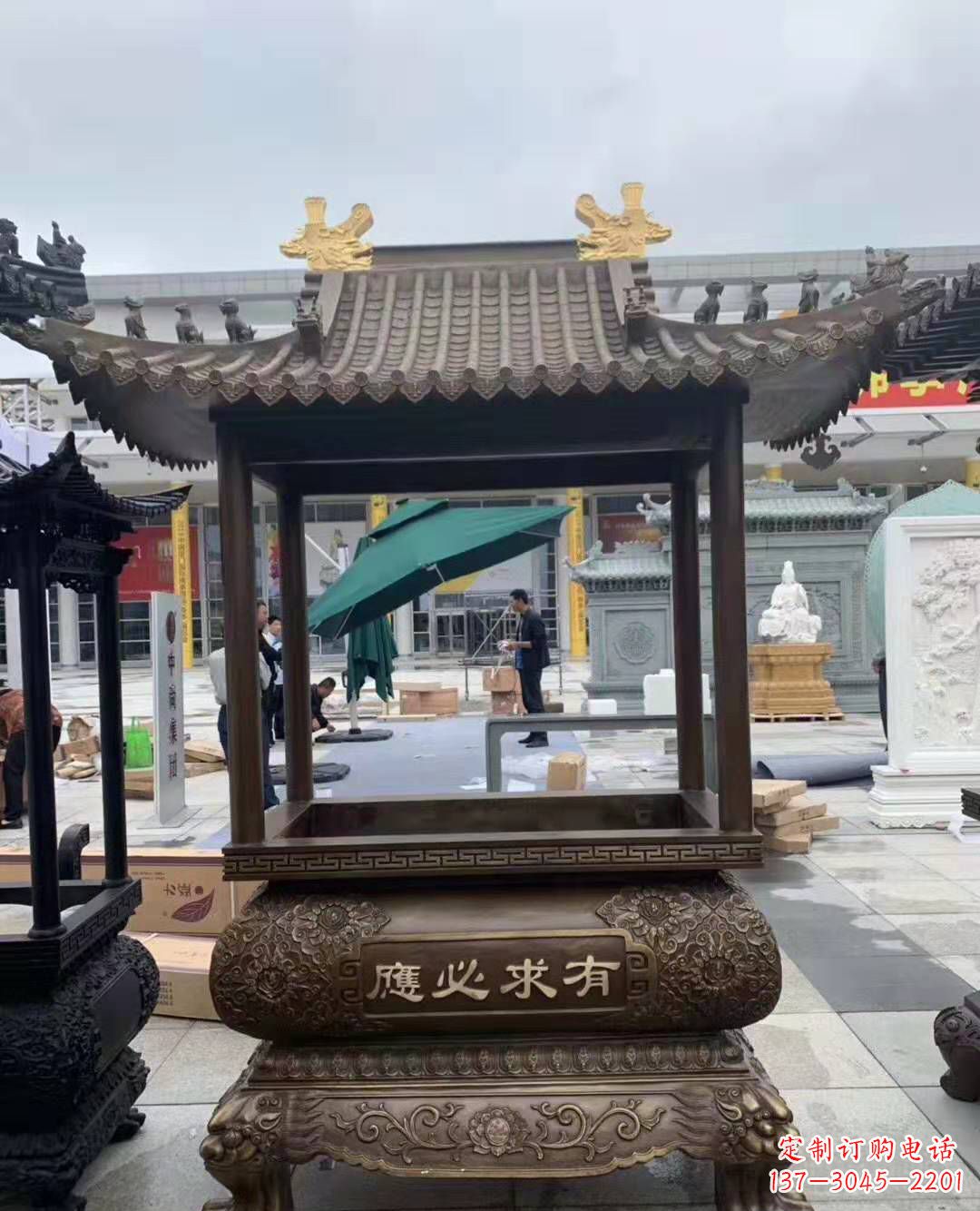 盐城香炉铜雕户外摆件寺庙景观雕塑