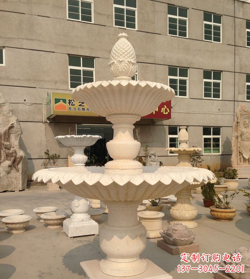 盐城小区景观菠萝式喷泉石雕