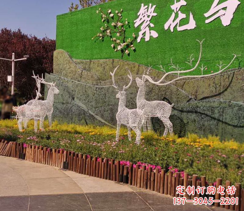 盐城小区景观不锈钢梅花鹿