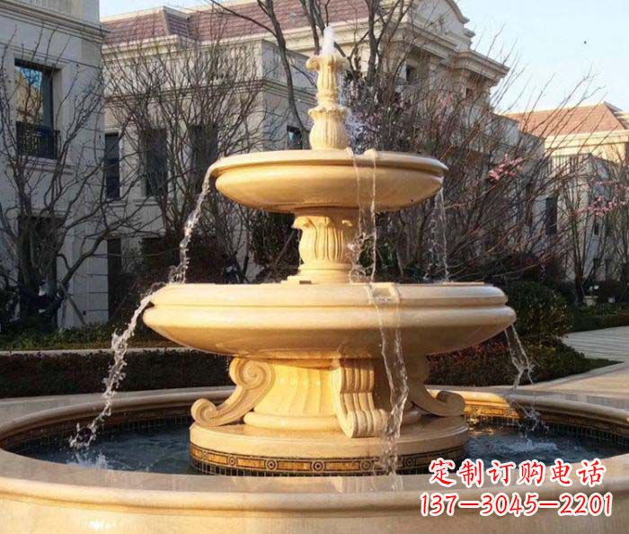 盐城小区景观晚霞红喷泉石雕