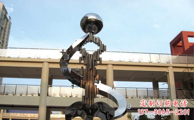盐城校园不锈钢抽象钥匙和书籍雕塑