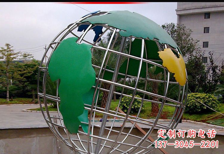 盐城校园不锈钢地球仪造型雕塑