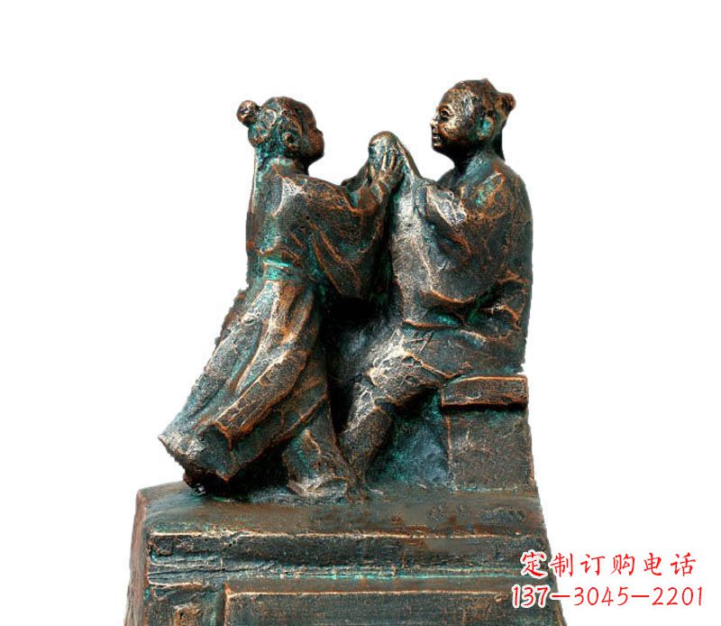 盐城校园古代孔融让梨人物铜雕