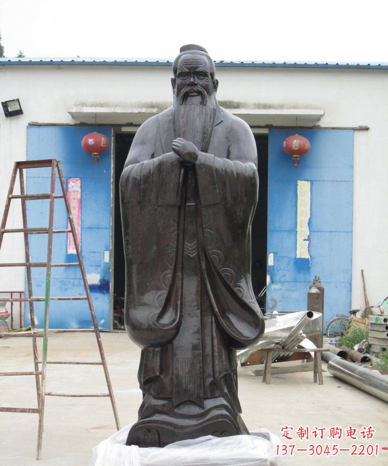 盐城校园老子古代名人铜雕