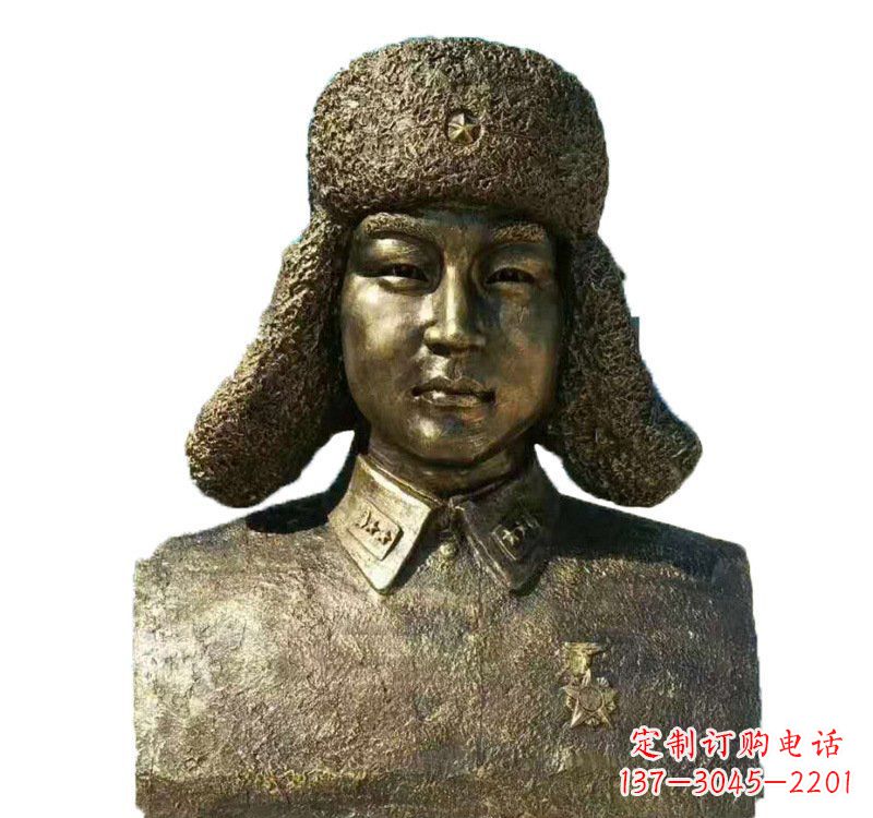 盐城校园雷锋头像铜雕