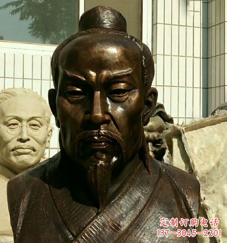盐城校园孟子胸像铜雕