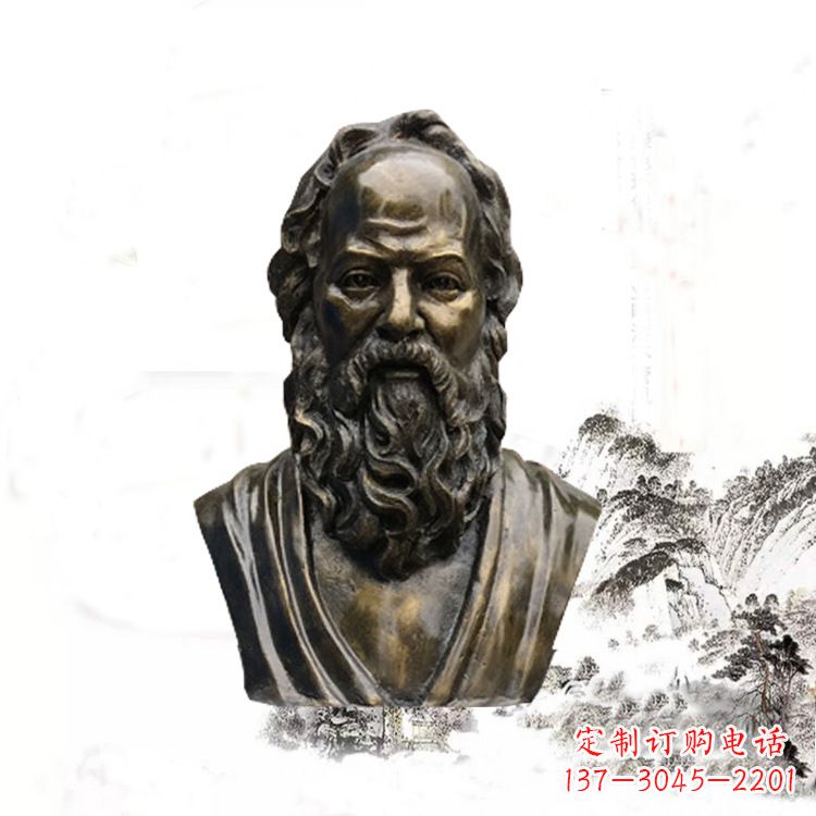 盐城校园名人苏格拉底头像雕塑