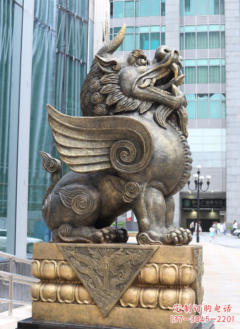 盐城獬豸法院独角兽铜雕