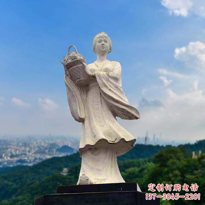 盐城虞姬景观石雕像-景区园林古代美女雕塑