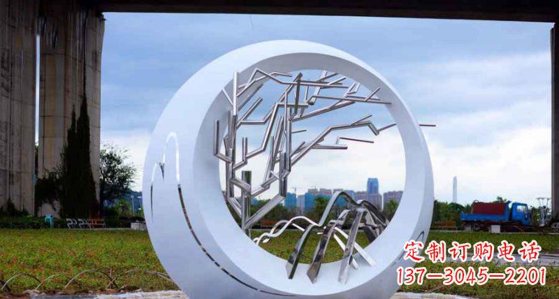 盐城园林不锈钢抽象树枝雕塑