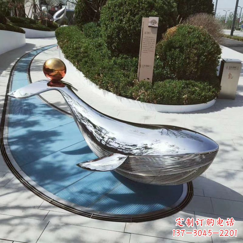盐城园林不锈钢海豚景观摆件