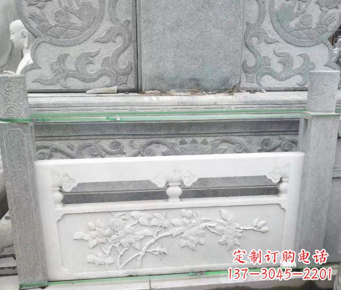 盐城园林汉白玉石浮雕栏板 (3)