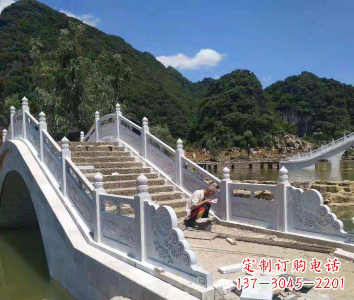 盐城园林景观大理石桥栏板石雕_1