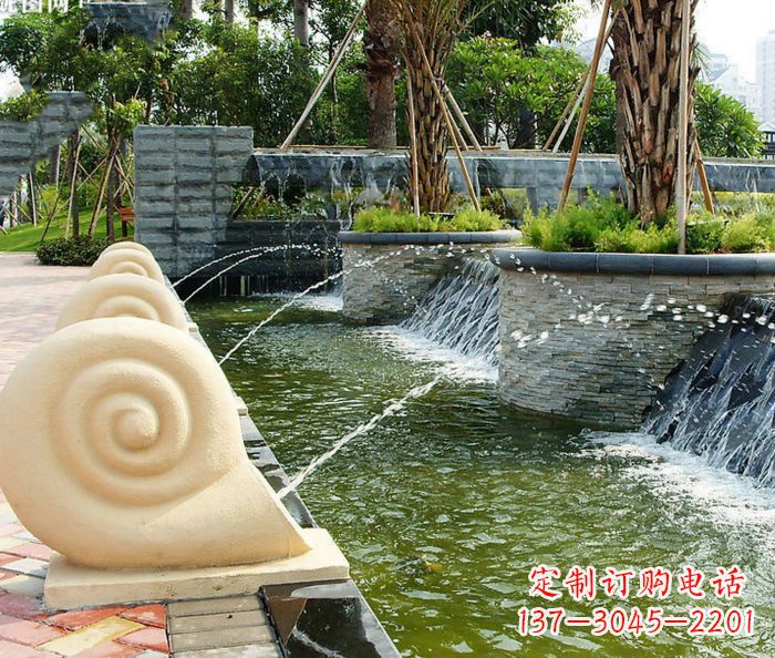 盐城园林景观蜗牛喷泉石雕