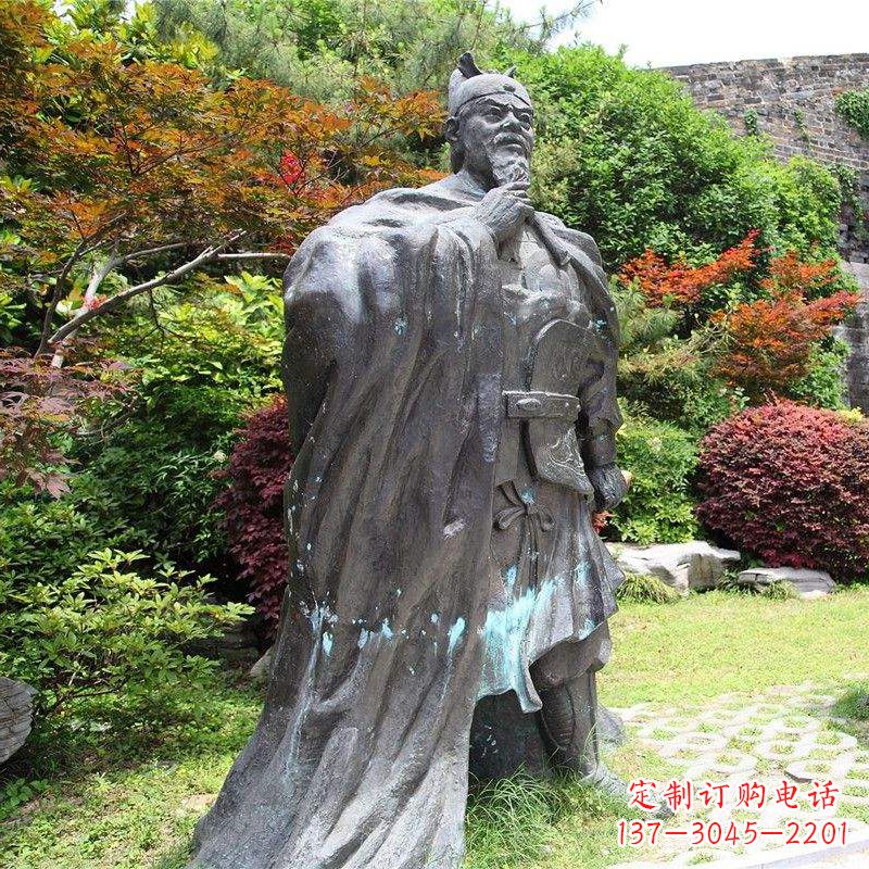 盐城园林历史人物明太祖朱元璋雕塑