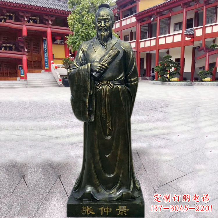 盐城张仲景铜雕像