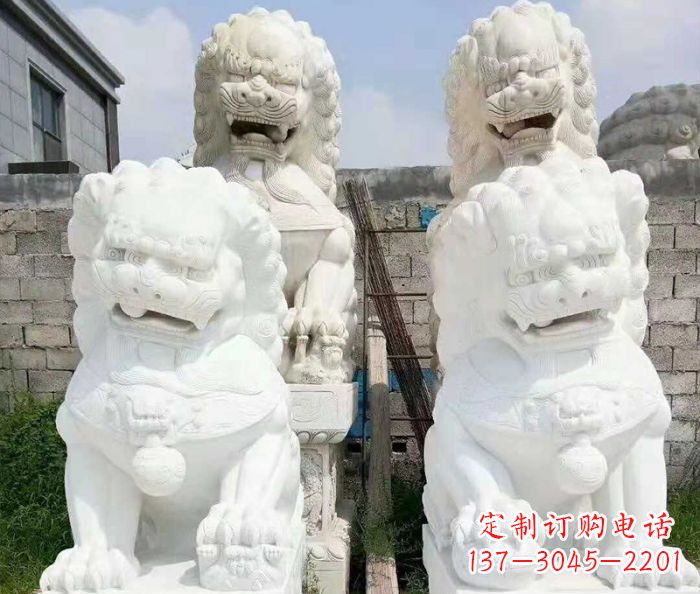 盐城招财动物汉白玉狮子石雕