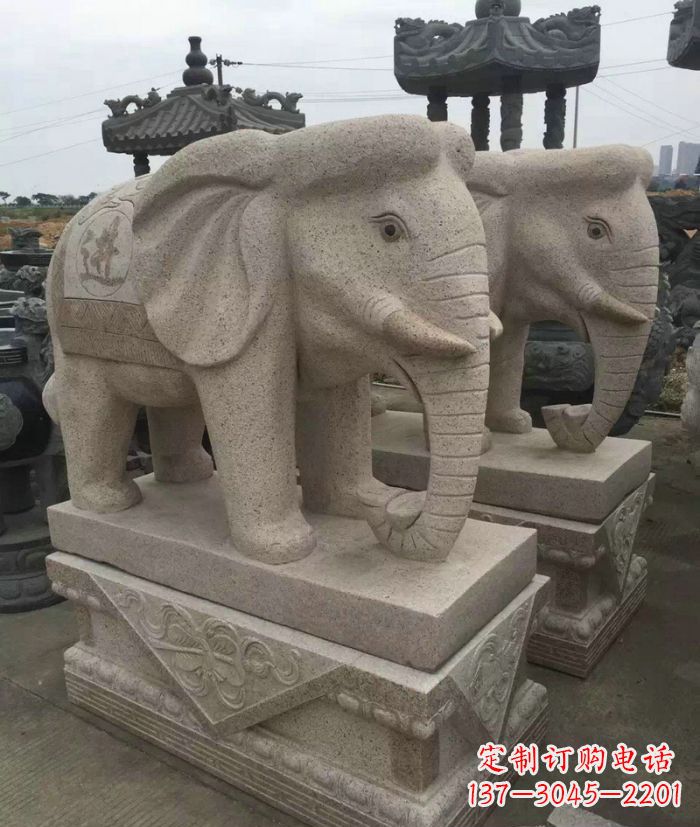 盐城招财进宝大理石大象石雕