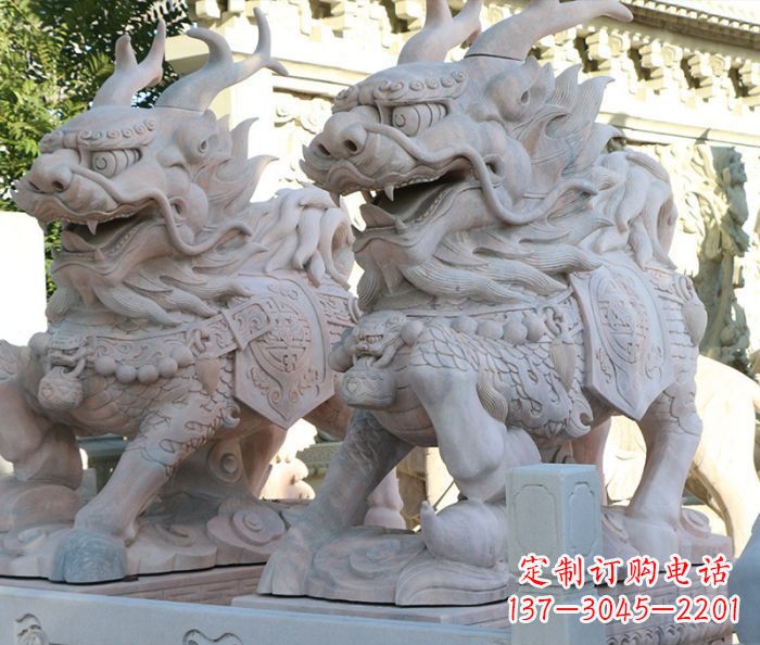 盐城招财瑞兽麒麟石雕 (2)