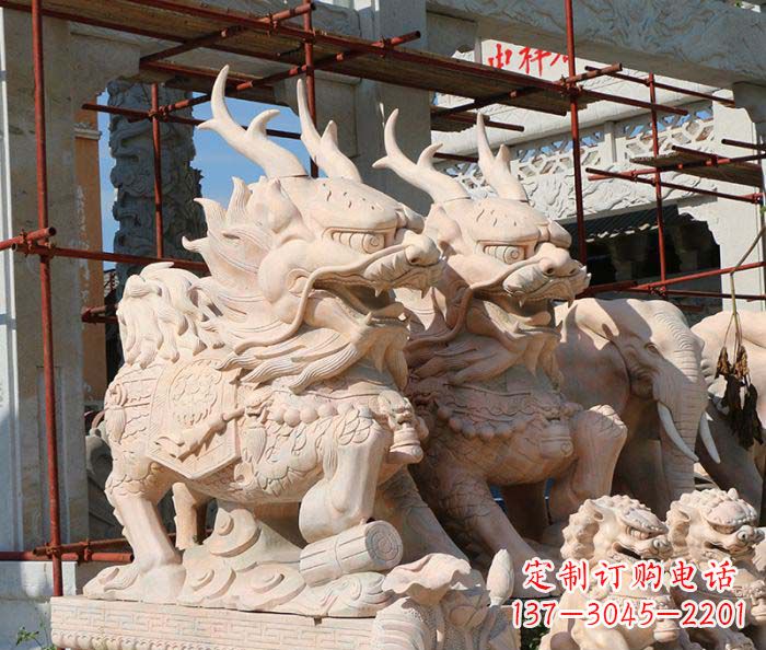 盐城招财瑞兽麒麟石雕