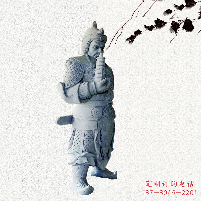 盐城中国古代神话中的托塔天王石雕塑