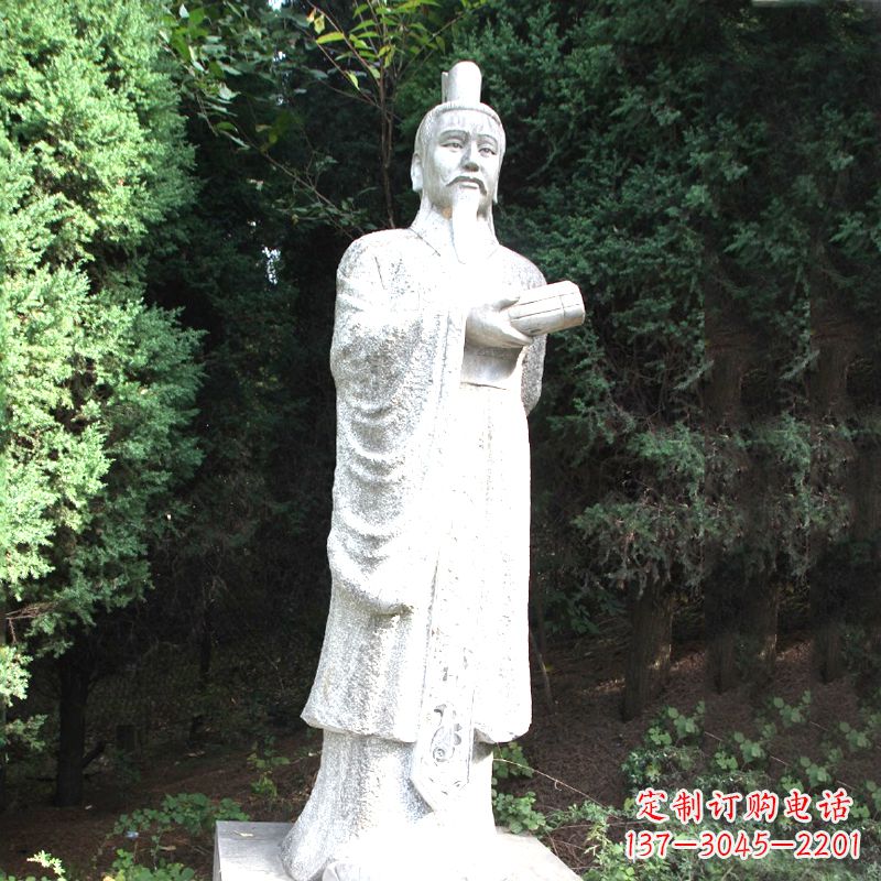 盐城中国古代著名帝王汉文帝刘恒汉白玉石雕塑像