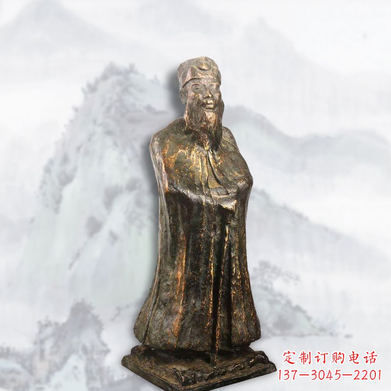 盐城中国近代著名画家张大千铸铜雕塑